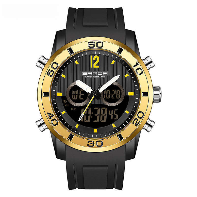 DHwatches Korean Version Multi-Function Dual Display Luminous Electronic Waterproof Outdoor Hiking Sports Men's Watch