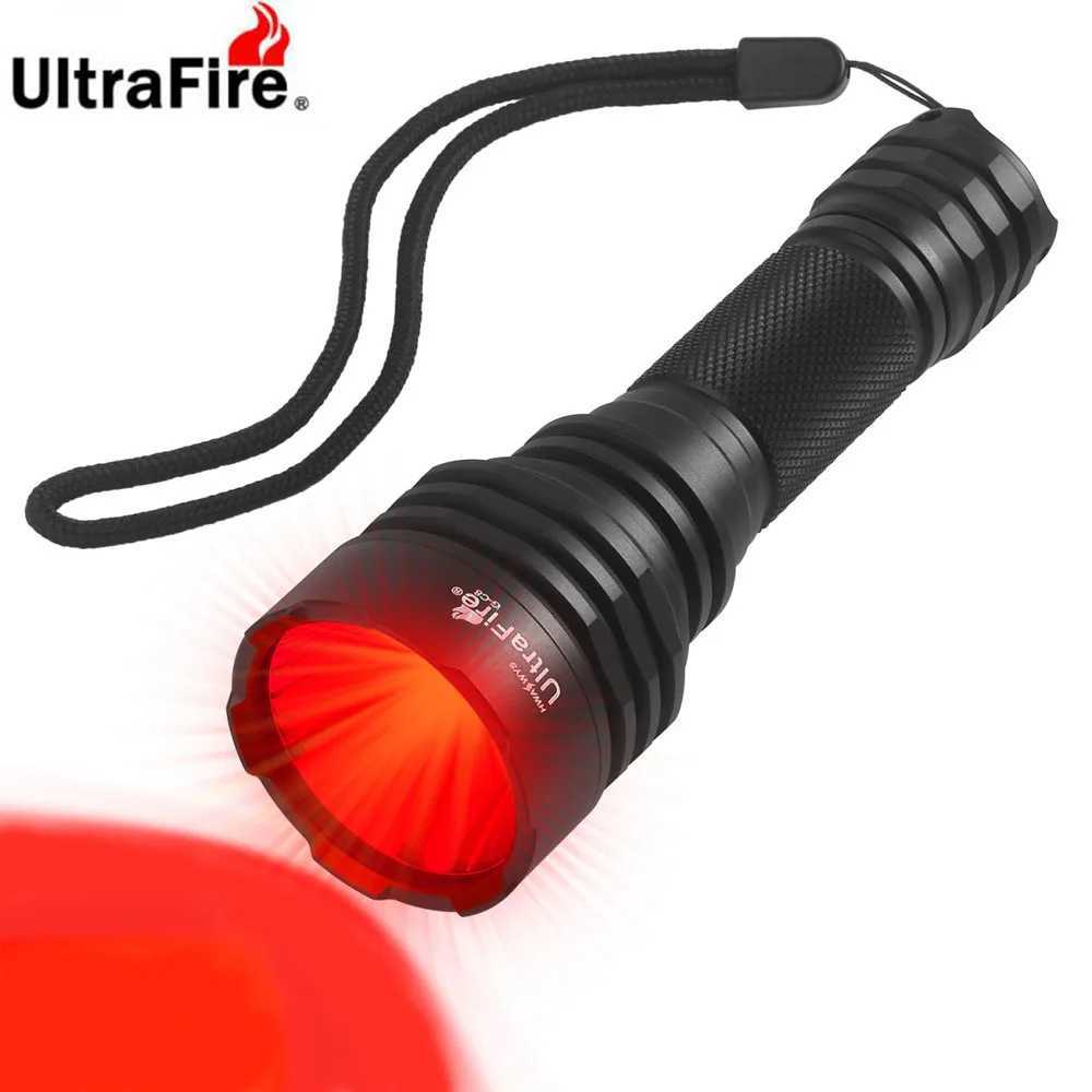 UltraFire C8 Powerful Red Light Led Flashlight 350m Focus Tactical Lantern Night Hunting Spotlight for Coyote Hogs Rabbit Torch C250915