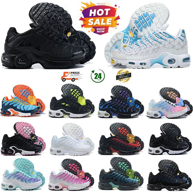 Designer tnss tn Plus 2.0 kids Shoes Toddler Athletic Children Sneaker TN Triple White Black Gold Red Laser Blue girls boys kid tns Child Outdoor trainer Sports EUR 28-35