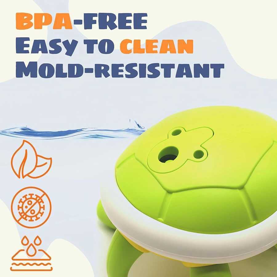 Baby Bath Toys Toddler Bath Toys for Kids Rechargeable Swimming Turtle Bath Toy with 5 Rings Bathtub Spray Toy for Baby Toys C250915