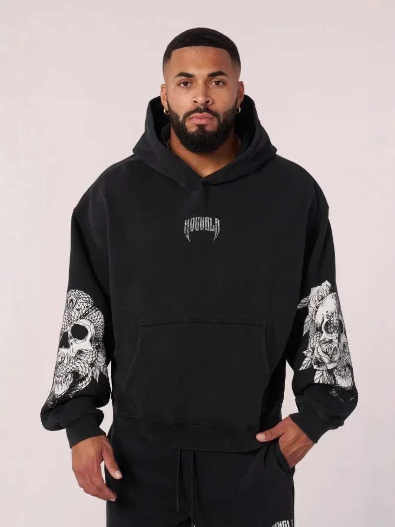 Men's Hoodies Sweatshirts YOUNG LA American Mens Super Large Hoodie Double Layer Composite Fabric Printed Sports Coat Q241024