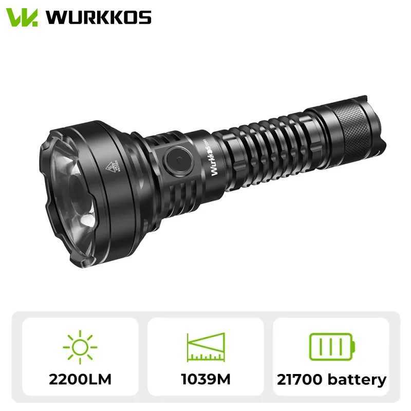 Wurkkos TD01C 21700 Rechargeable Tactical Flashlight LED USBC 1800Lm Torch Buck Driver Throw 1000M IPX8 Waterproof Tail Switch C250915