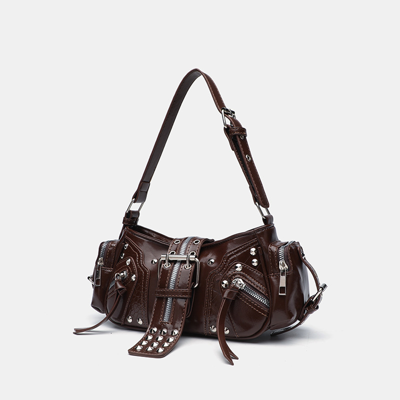 Girls Y2k Shoulder Bags for Women Large Capacity Grunge Tote Handbag er Female Multi-pocket Underarm Bag Trend 241104