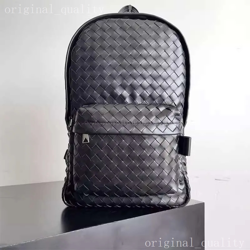 Designer Bags Woven Handmade Knitting backpack Men luxurys Large Size Cowhide Leather with Pocket Shoulder bag travle bag BV intrecciato bag BV backpack