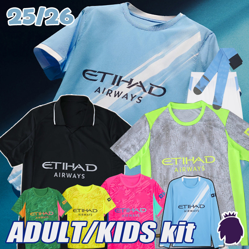 man city 25 26 Soccer Jerseys Cherki Haaland jersey Reijnders Rodrigo Kevin Rayan Cherki Phil Foden Ait-Nouri Reijnders Donnarumma football Jerseys kids Kits 25 26