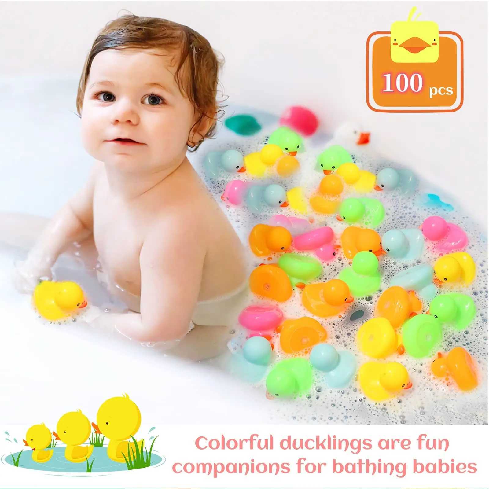 12243672 Pack Multicolor Mini Rubber Duck Bath Toy Colored Little Ducks C250915