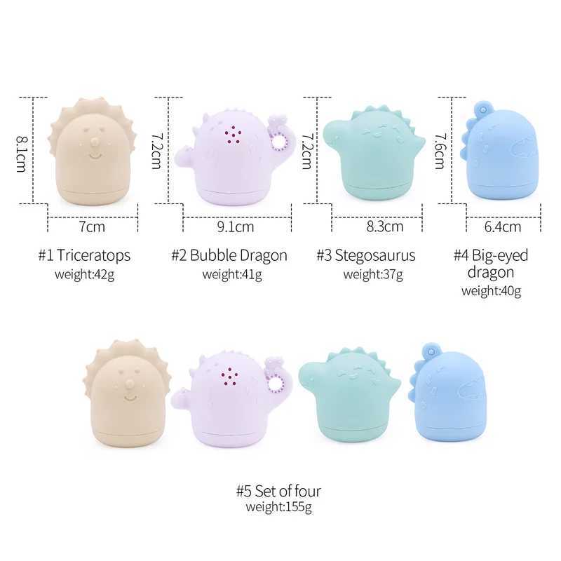 Baby Silicone Bath Toys Cute Dinosaur Cartoon Dragon Baby Silicone Puzzle Bathing Toys for Kids Bathroom Play Water Game Toys C250915