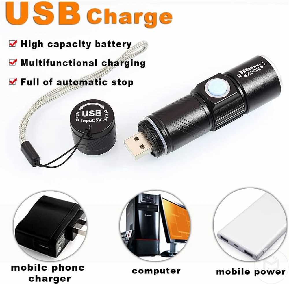 UV Light Rechargeable USB Flashlight 395nm Blacklight Ultraviolet Lamp LED Portable Mini Handheld Torch Dog Urine Stain Detector C250915