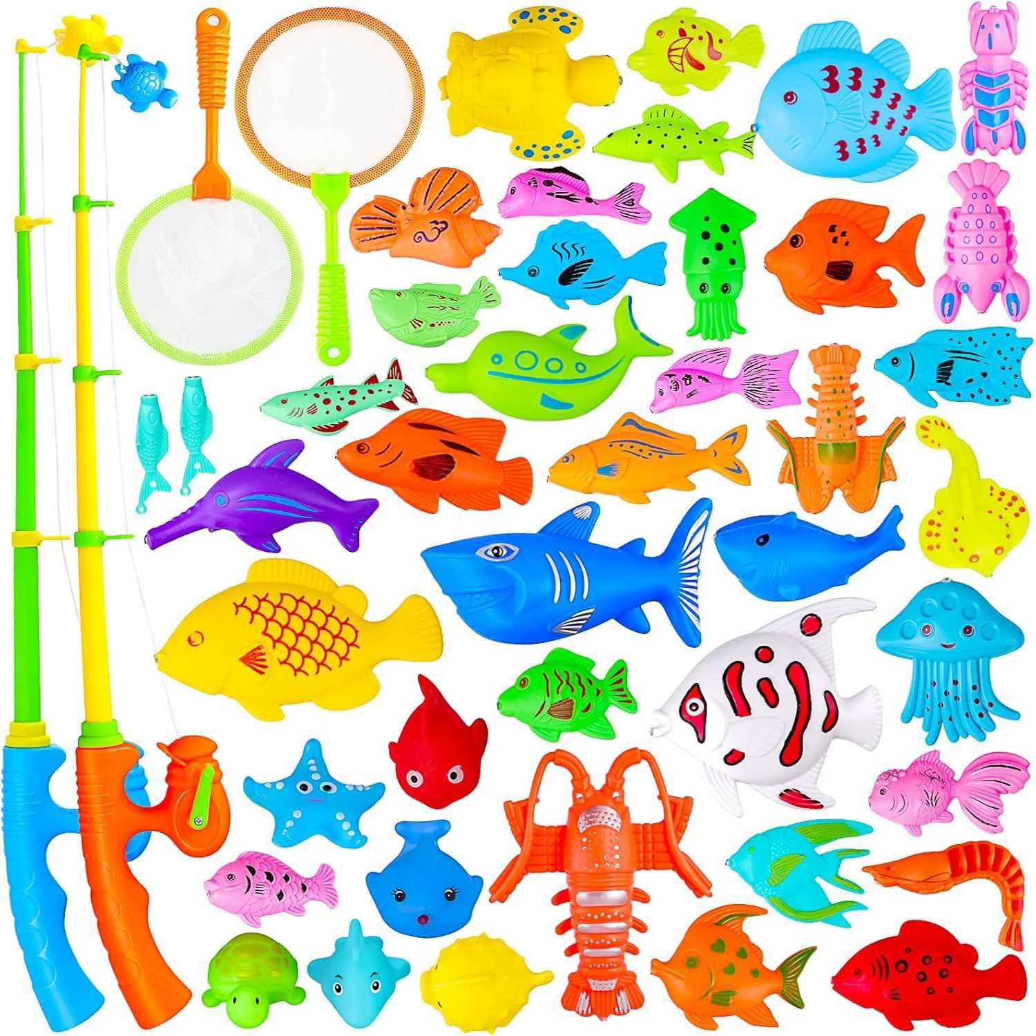 Children Bathtub Fishing Toy Swimming Bathing Pool Water Floating Fish Toy Parentchild Interactive Toys Game Children Toys new C250915