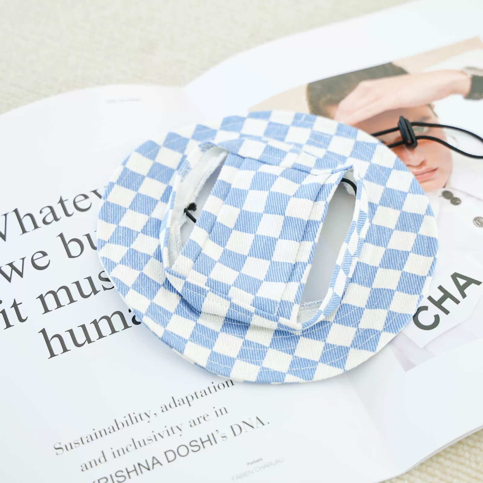 Doll Cat Fisherman Hat & Sun Hat: Summer Sun - protection Hat with Ear - exposing Design for Dogs, Denim Hat