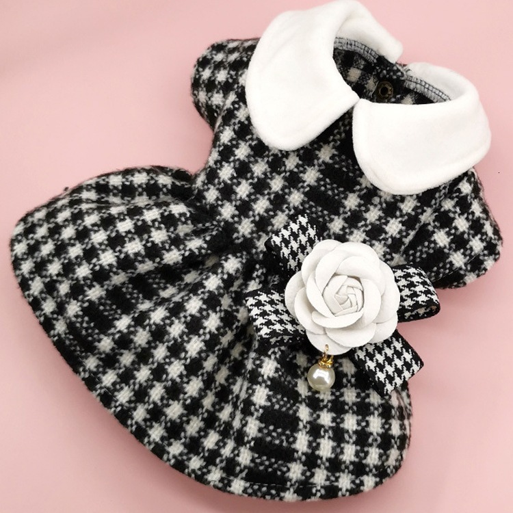 Pet Little Chanel Style Dog Spring and Autumn Maltese Teddy Bichon Pomeranian Puppy Clothes Cat Princess Dress