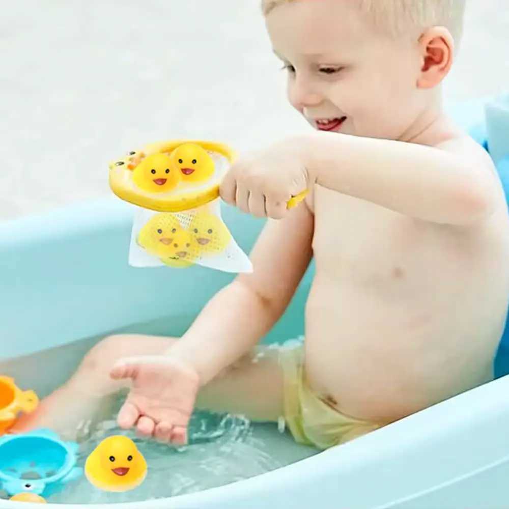 Baby Bath Toys for Kids Bathtub Duck Toy SetKids Floating Bath Toys with 6 Pcs Ducks Fishing Net Bathroom Toddler Toys Water C250915
