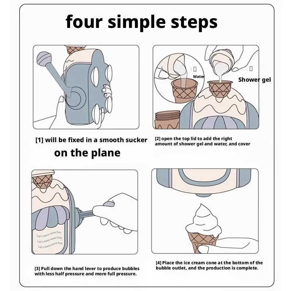 Bath Bubble Toy Funny DlY Ice Cream With Foam C250915