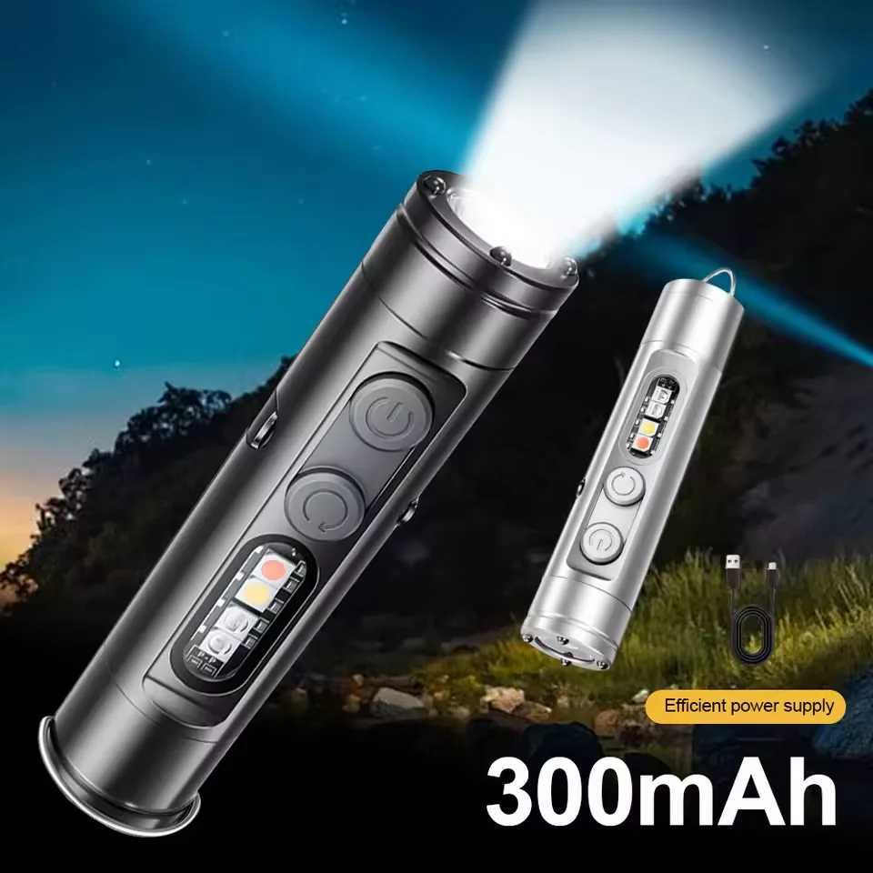 Taclite Mini Flashlight Emergency Torch Rechargeable Magnetic LED Tactical Flashlight EDC Strong Light Outdoor LED Camping Lamp C250915