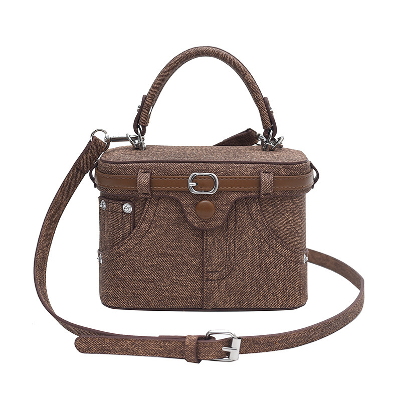 Luxury Brand Designer Bag Unique Design Handbag Box Bag For Women New Fashion Denim Patchwork Shoulder Bag Trendy Simple Crossbody Bag