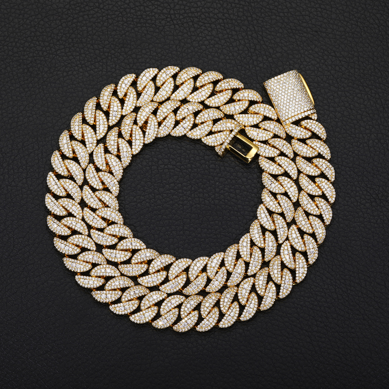 14mm Hip Hop Miami Cuban Chain Necklace Bracelets Full 5A Zircons Mens High Quality Jewelry