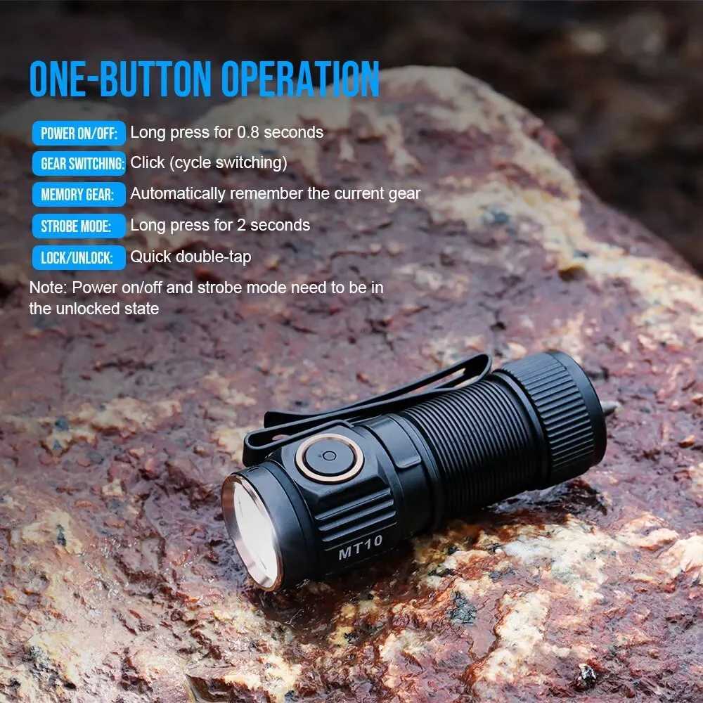 Trustfire MT10 EDC USB Rechargeable LED Flashlight 1000Lumen Type C 16340 Torch IPX8 Lamp MVB Optics Work Light with Magnet Tail C250915
