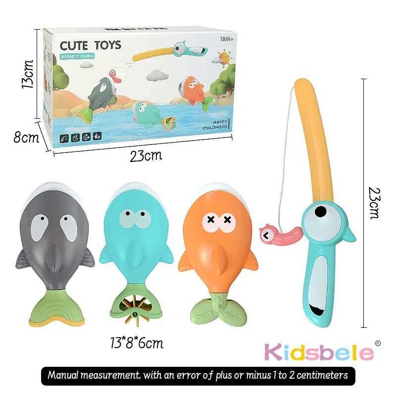 Magnetic Fishing Games Kids Bathtub Bath Toys For Toddlers Floating Swimming Fish Duck Whale Floating Water Toys For Kids Gifts C250915