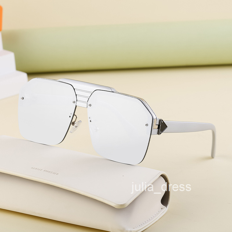 Punk Style Large Frame Sunglasses for Men Trendy HighEnd Half Frame Driving Sunglasses Men Shades