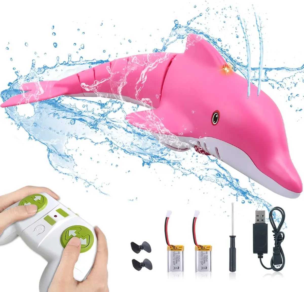 Remote Control Dolphin Toy 24G High Simulation Dolphin Remote Control for Swimming Pool Bathroom Great Gift RC Boat Shark Toys C250915