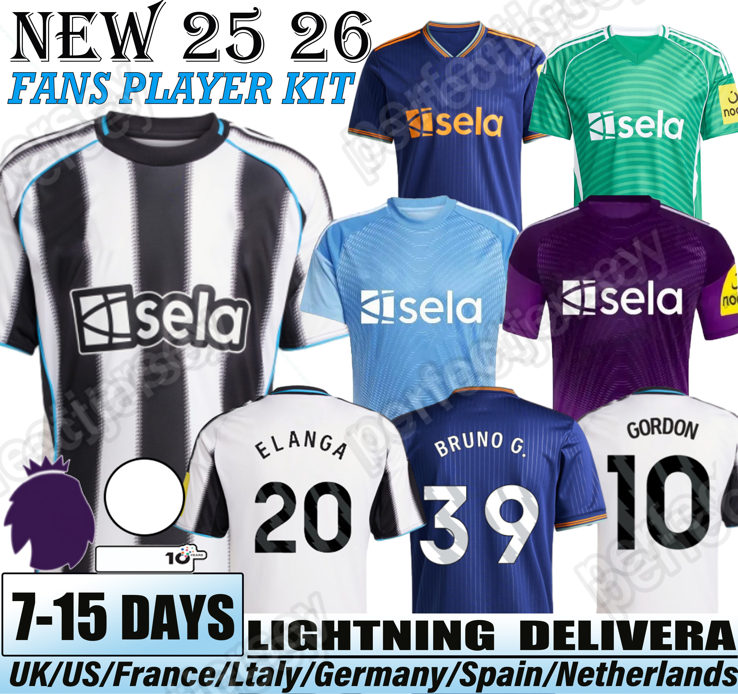 newcastled united 25 26 Soccer Jerseys Bruno G Elanga Gordon Botman Joelinton Tonali Livramento Willock Krafth jersey football shirt kit kids nufc 25 26 long sleeves