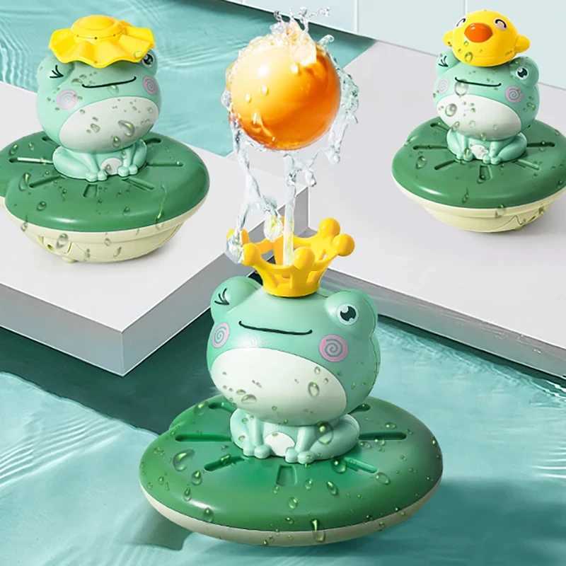 New Baby Bath Toys Electric Spray Water Floating Rotation Frog Sprinkler Shower Game For Children Kid Gifts Swimming Bathroom C250915