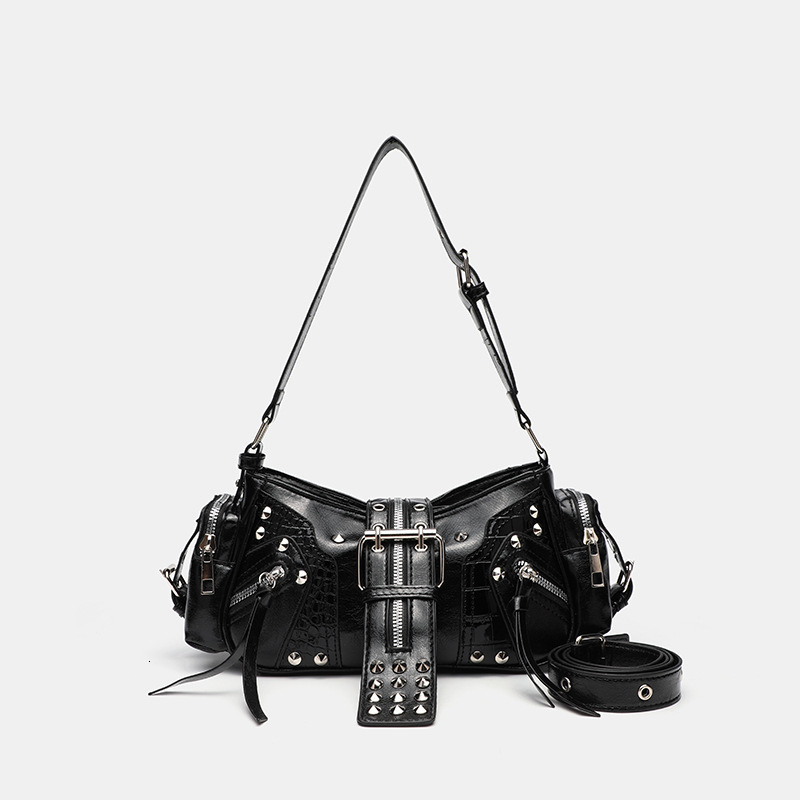 Girls Y2k Shoulder Bags for Women Large Capacity Grunge Tote Handbag er Female Multi-pocket Underarm Bag Trend 241104