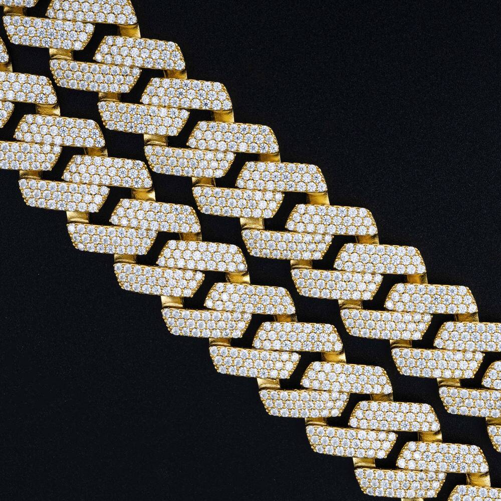 26 Inches 614mm VVS Quality Moissanite Diamond Necklace 925 Sterling Silver Cuban Link Chain Iced out Hip Hop Style