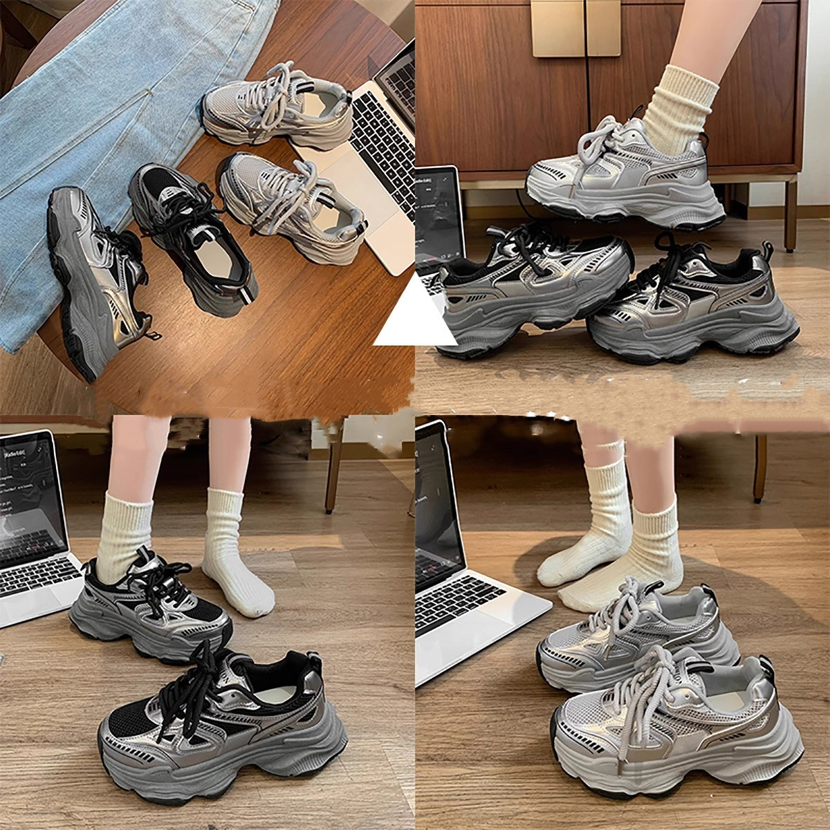 Free shipping niche for women New running dad shoes white red sier breathable outdoor casual trainers sneakers 35-40 ashoesfactory