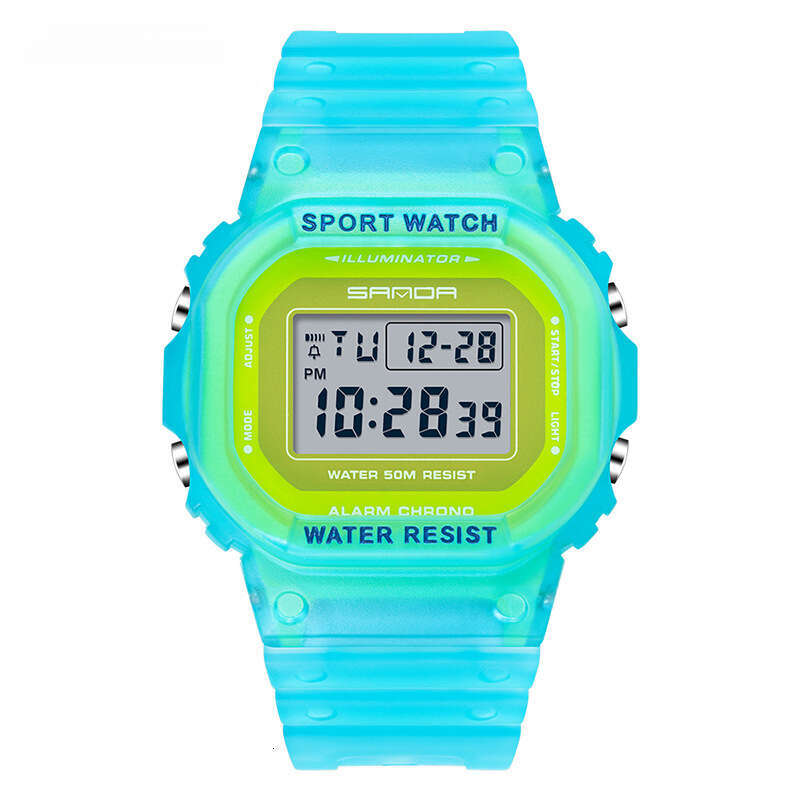 DHwatches New Single Display Transparent Strap Unisex Student Youth Fashion Trend Personality Luminous Waterproof Watch
