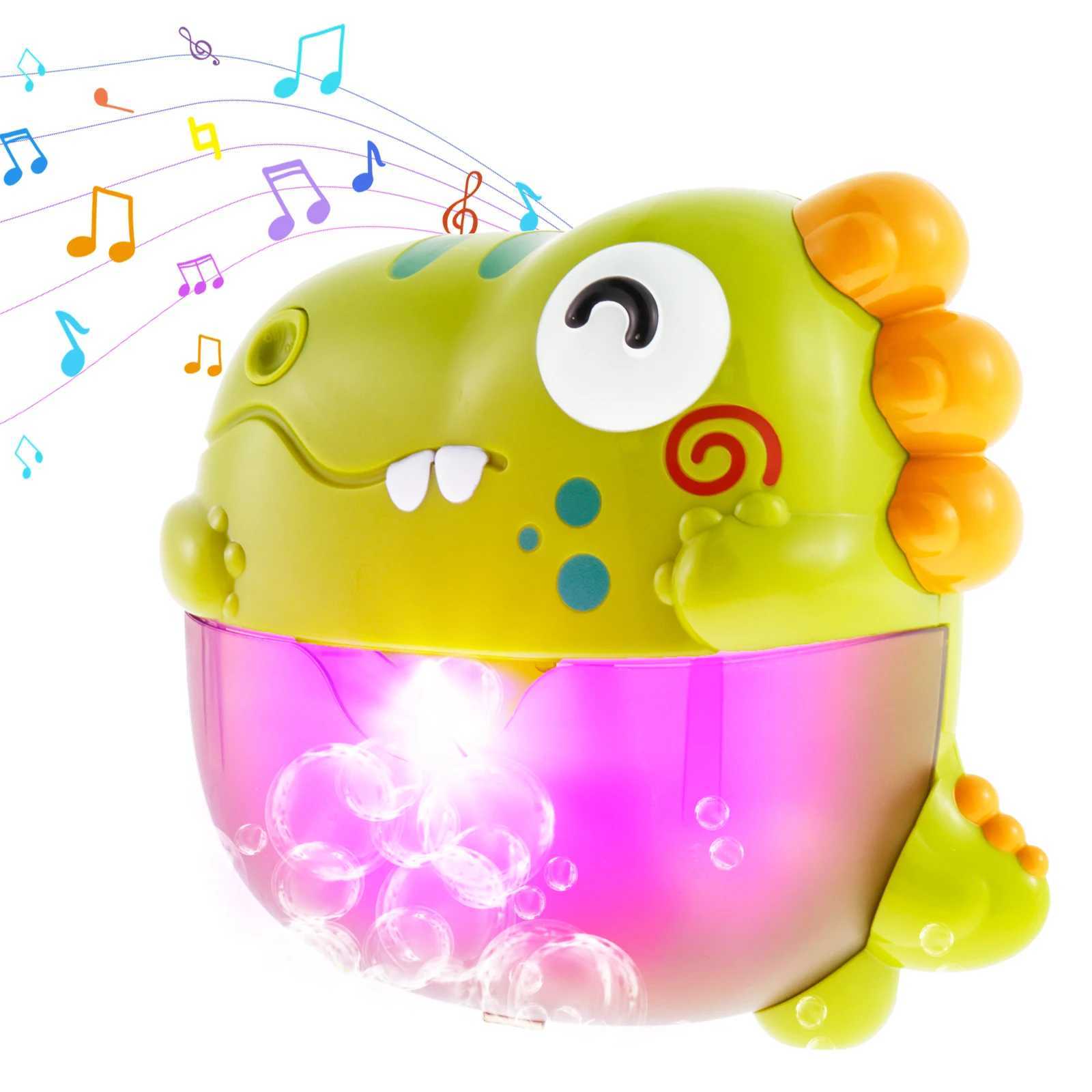 Dinosaur Bubble Machine Baby Bath Toys with Colorful LED Light Music Electric Soap Automatic Bubble Maker Children Bathroom Toy C250915