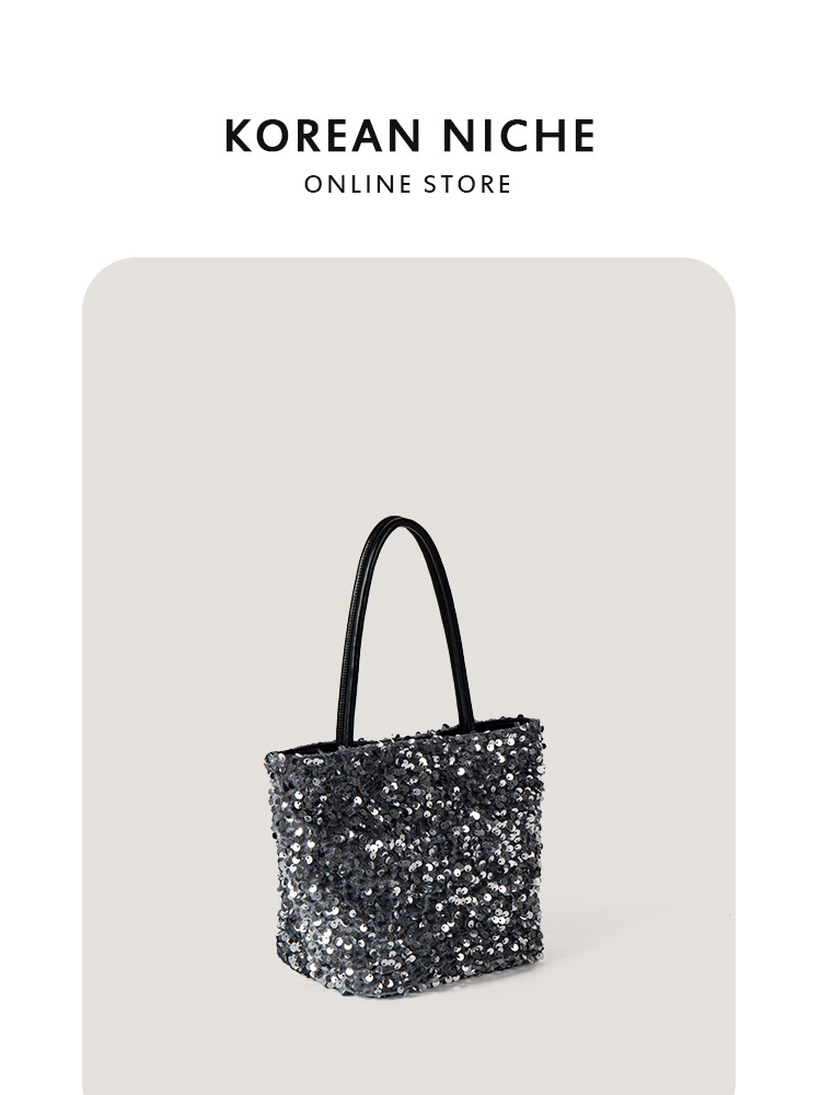 2025 Fashion Women's Original Niche Design Sequined Shining Handbag Single-Shoulder Crossbody Tote Bag For Women