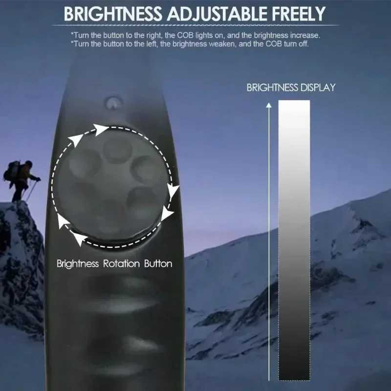 124PC LED Flashlight Magnetic Work Light USB Rechargeable Torch Hook Portable Lantern Inspection Light Camping Car Repair Lamp C250915