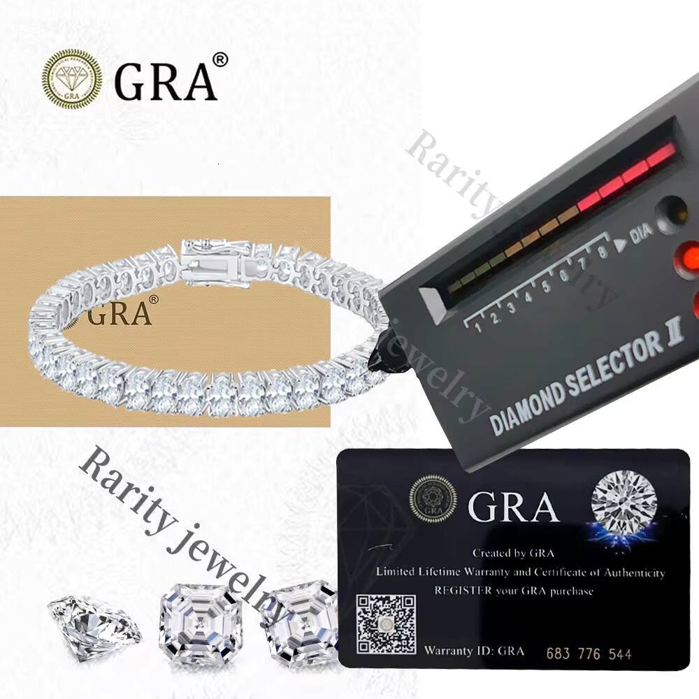 Rarity Wholesale Factory Price Iced Out Oval Shape D Color VVS 925 Sterling Silver Moissanite Tennis Chain Bracelet for Gift