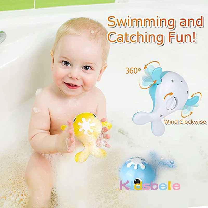 Bath Toy Magnetic Fishing Games Windup Swimming Whales Water Table Pool Bath Fun Time Bathtub Tub Toy for Toddler Kids Girl Boy C250915