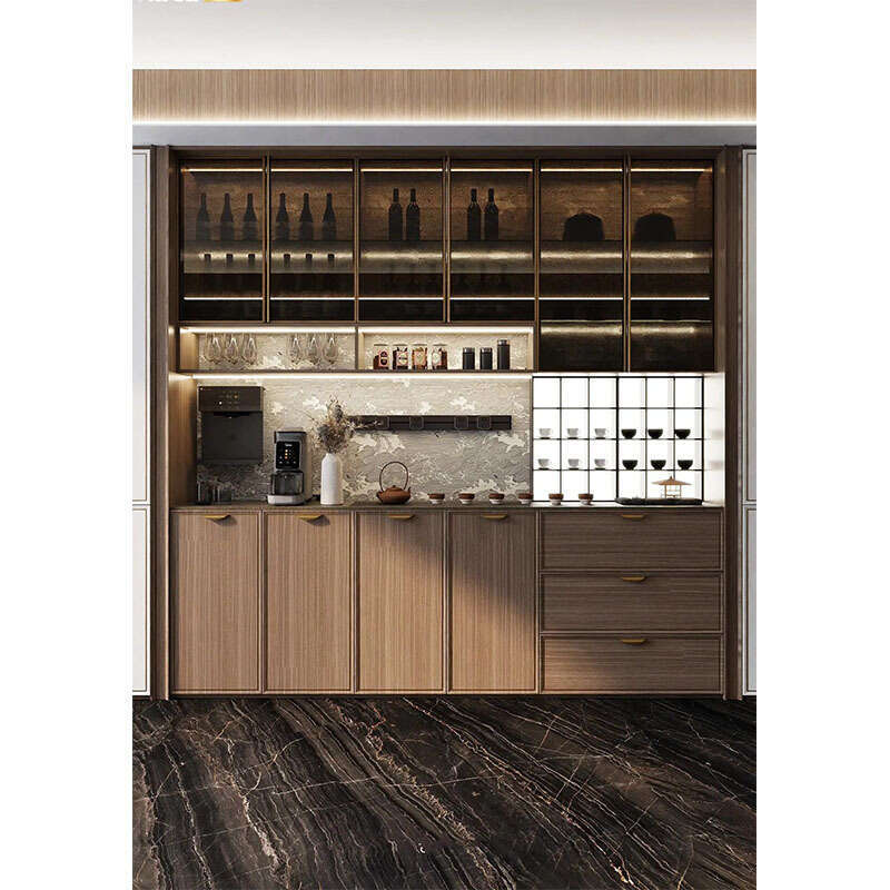 Chinese Style Modern Glass Door to Ceiling Solid Wood Cabinet Whole House New Large Wardrobe