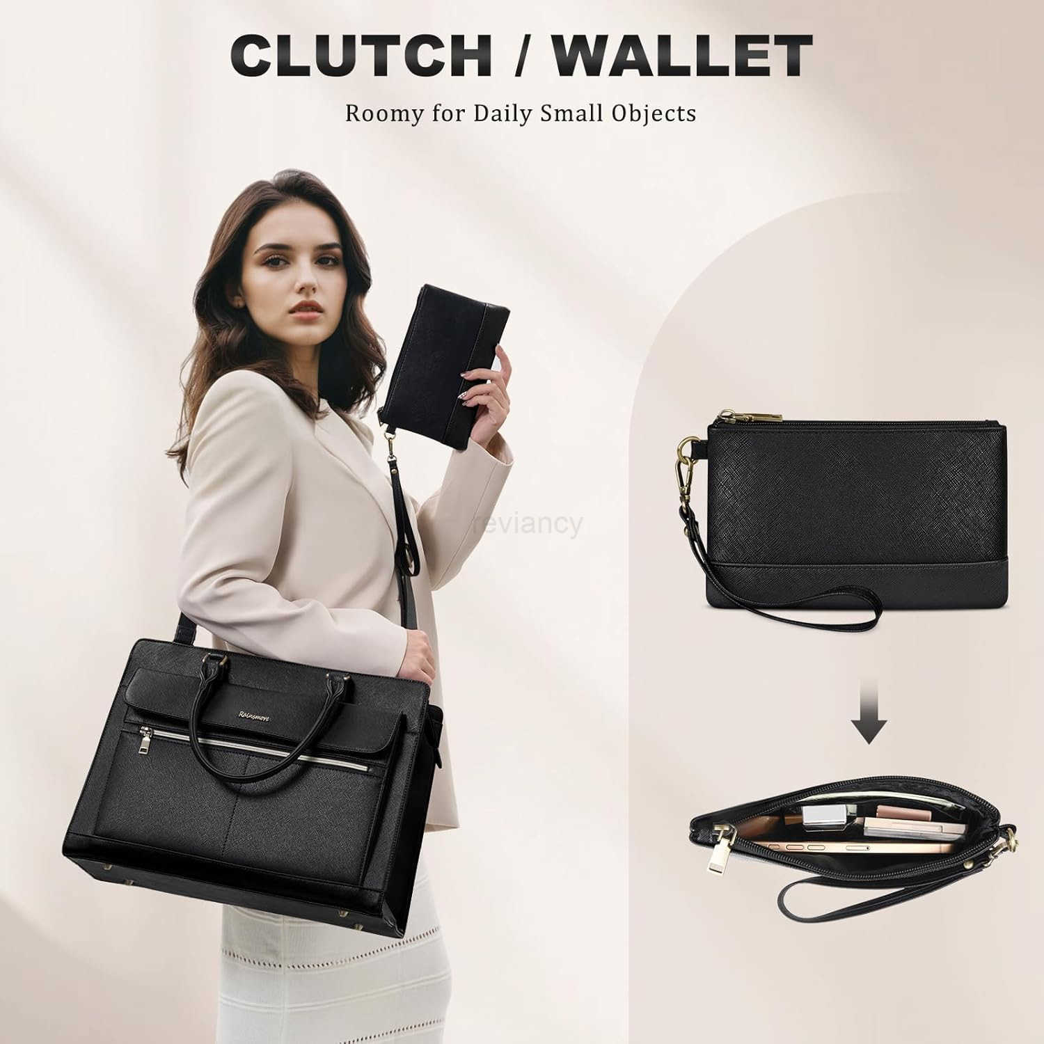 Laptop Bag for Women 156 Inch Laptop Tote Bag Business Office Work Bags Professional Briefcase Waterproof Leather PU Computer Bag Teacher Shoulder Bag