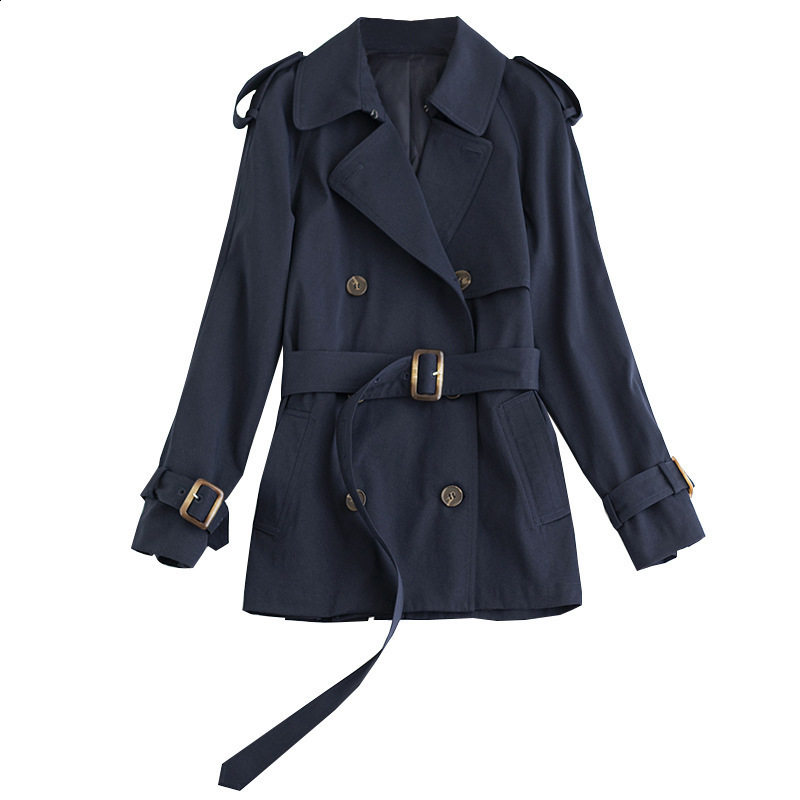 Classic Trench Coat Women Elegant OL Overcoat Autumn Loose Office Lady Soid Casual Thin Windbreaker with Belt 210421