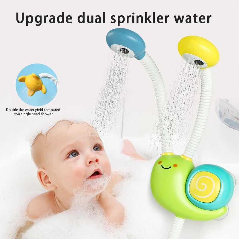 New Bath Toys Baby Water Game Snail Model Faucet Shower Electric Water Spray Swimming Bathroom Baby Toys For Kids Gifts C250915
