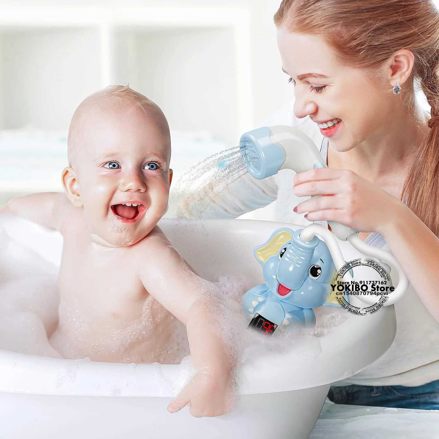 Baby Bath Toys Bath Shower with Shower Thermometer Electric Elephant Water Spray Water Toys for Kids Tathtub Toys for Toddlers C250915