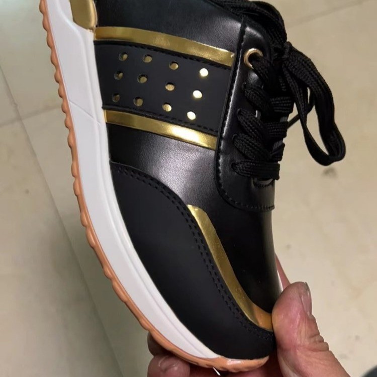 Women Sneakers Platform Shoes Leather Patchwork Casual Sport Shoes Ladies Outdoor Running Vulcanized Shoes
