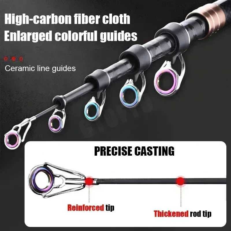 2145M Tescopic Fishing Rod Caon Spinning Fishing Po Boat Saltwater Freshwater Beach Rock Surfcasting Baitcasting Rod W250915