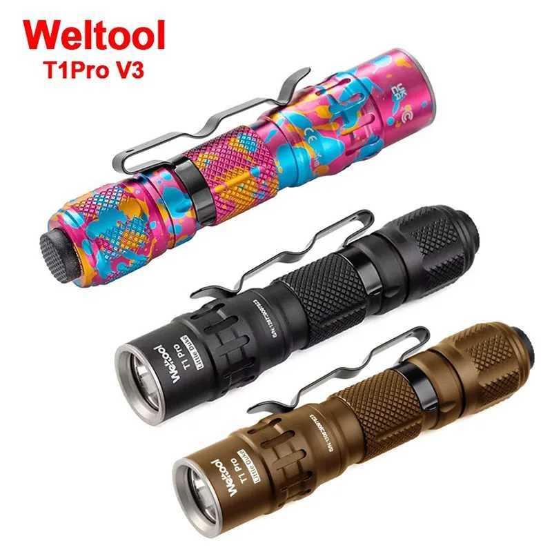 2025 New Weltool T1Pro V3 Candy AA14500 EDC Rechargeable Flashlight LED Mini Flashlights Camping Portable Torch Light C250915