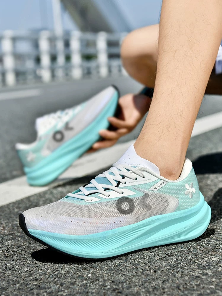 ONKE Running Men's Autumn Shock Absorption Ultra-Light Breathable Mesh Sports Women Lightweight Thin Hollow Thick Sole Women's Shoes