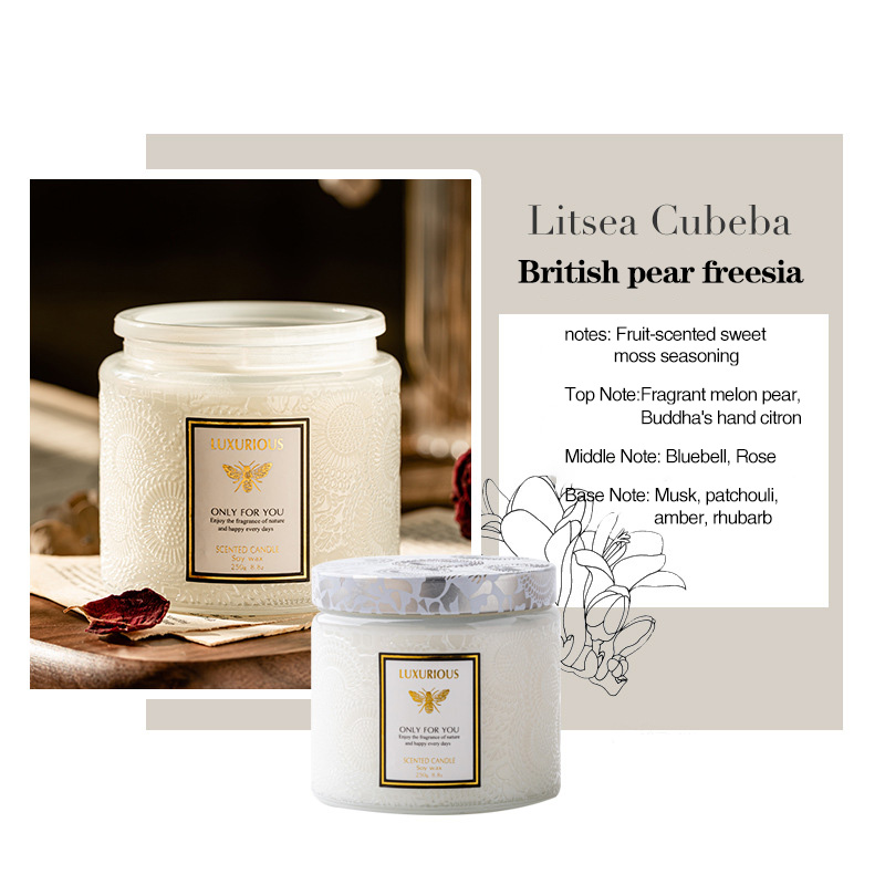 Sculptured Cup Soy Wax Candle Elegant Room Freshener Thoughtful Birthday Present