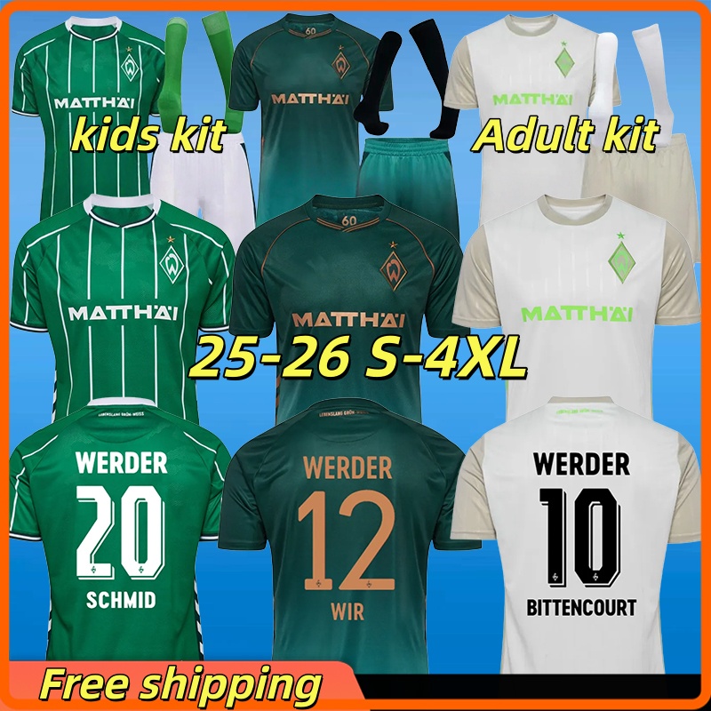 S-4XL 2025 2026 Werder Bremen SPECIAL SOCCER JERSEY Marvin Ducksch Leonardo Bittencourt BLACK GREEN 25 26 Home and away Football Shirts Special Edition men kids kit