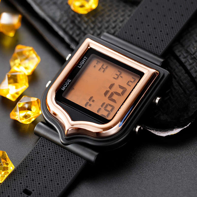 DHwatches Fashion Trend Square Outdoor Sports Shockproof for Men and Women Multifunctional Waterproof Luminous Electronic Watch