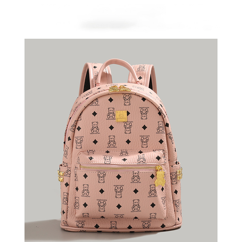 Luxury Brand Designer Bag Cute Bear Commuter Backpack 2025 New Fashion Versatile Trendy Women's College Student Backpack Large Capacity School Ba