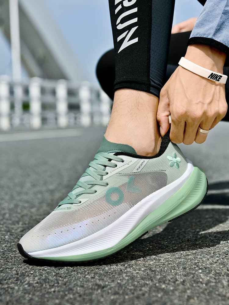ONKE Running Men's Autumn Shock Absorption Ultra-Light Breathable Mesh Sports Women Lightweight Thin Hollow Thick Sole Women's Shoes