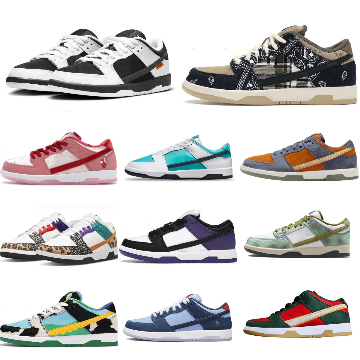 Designer Low LA Dodgers Sports Shoes Trainers Triple Black White Grey Fog TS Jarritos Pink Blue GS Mummy Casual Shoes Leather Girls Bubbles Men Women Outdoor Sneakers